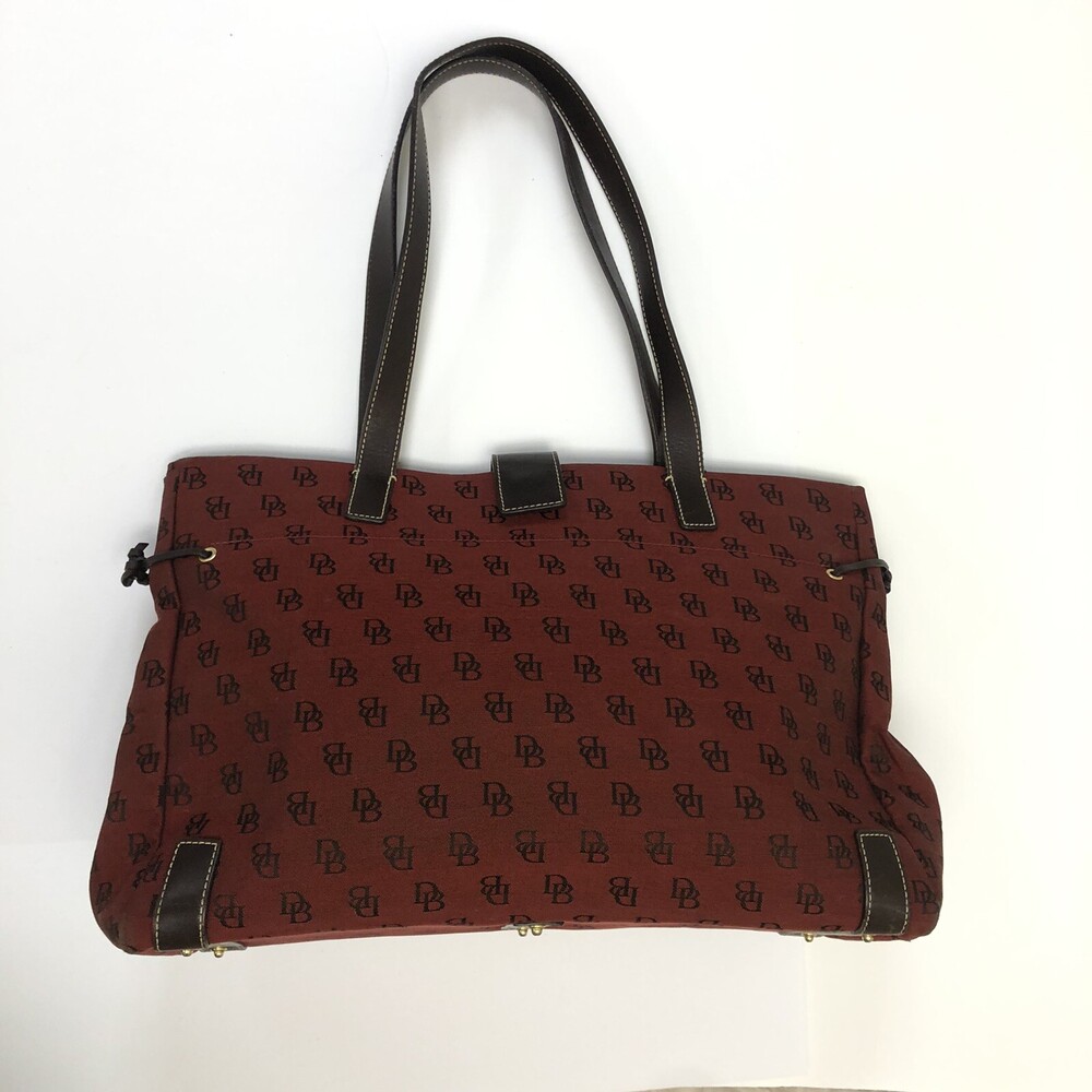 Dooney & Bourke Shoulder Bag Vintage Jacquard Canvas Leather Logo Purse